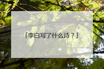 李白写了什么诗?