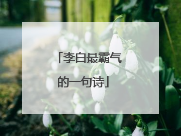 李白最霸气的一句诗