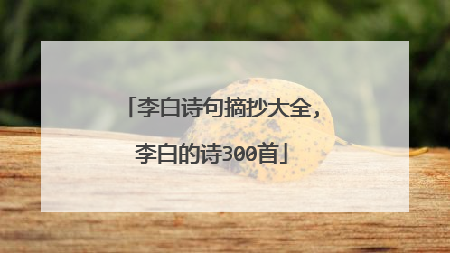 李白诗句摘抄大全,李白的诗300首