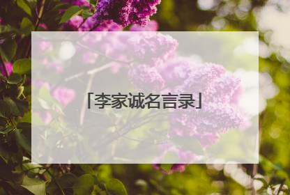 李家诚名言录