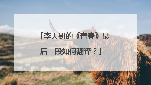 李大钊的《青春》最后一段如何翻译？