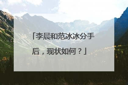 李晨和范冰冰分手后,现状如何?
