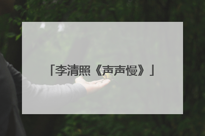 李清照《声声慢》