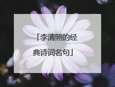 李清照的经典诗词名句