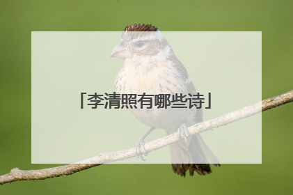 李清照有哪些诗