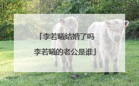 李若曦结婚了吗 李若曦的老公是谁