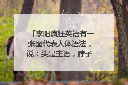李阳疯狂英语有一张图代表人体语法，说：头是主语，脖子是助动词，心脏是谓语，脚是宾语等等
