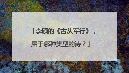 李颀的《古从军行》,属于哪种类型的诗?