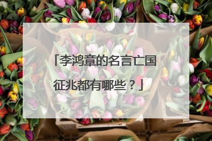 李鸿章的名言亡国征兆都有哪些？