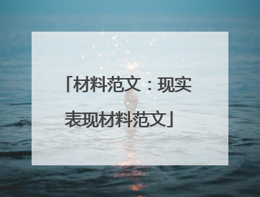 材料范文:现实表现材料范文