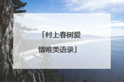 村上春树爱情唯美语录