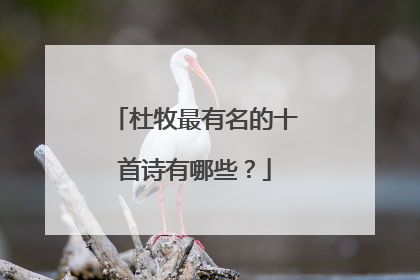 杜牧最有名的十首诗有哪些？