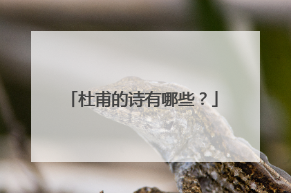 杜甫的诗有哪些?