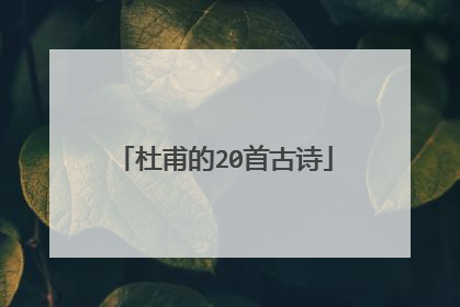 杜甫的20首古诗
