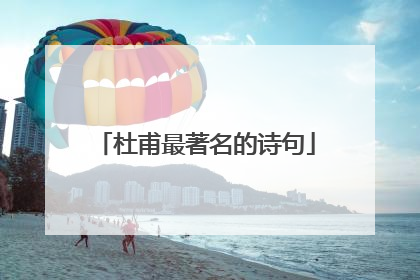 杜甫最著名的诗句