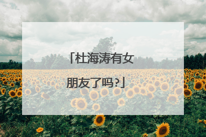 杜海涛有女朋友了吗?