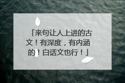 来句让人上进的古文!有深度,有内涵的!白话文也行!
