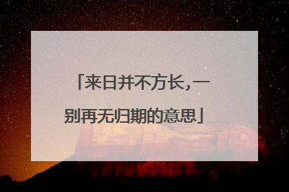 来日并不方长,一别再无归期的意思