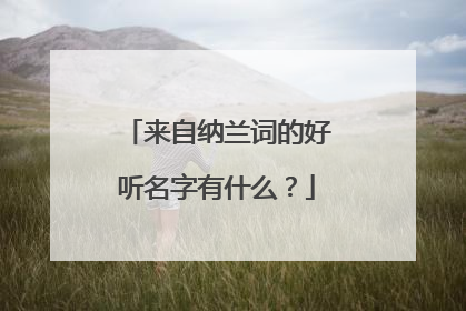 来自纳兰词的好听名字有什么?