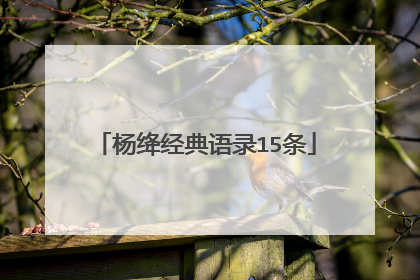 杨绛经典语录15条