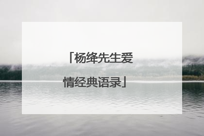 杨绛先生爱情经典语录