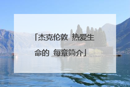 杰克伦敦 热爱生命的 每章简介