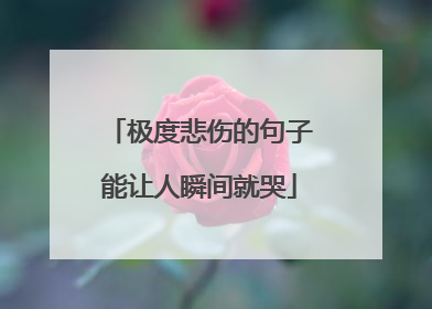 极度悲伤的句子能让人瞬间就哭