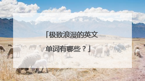 极致浪漫的英文单词有哪些?