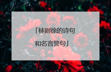 林则徐的诗句和名言警句