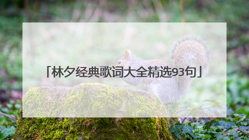 林夕经典歌词大全精选93句