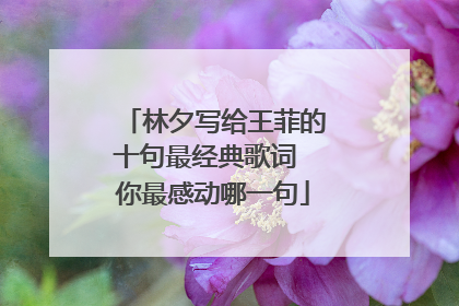 林夕写给王菲的十句最经典歌词 你最感动哪一句