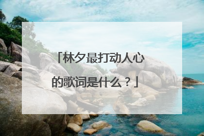 林夕最打动人心的歌词是什么?