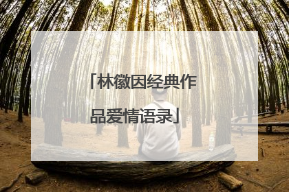 林徽因经典作品爱情语录