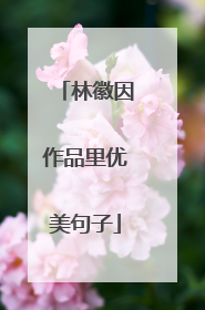 林徽因作品里优美句子