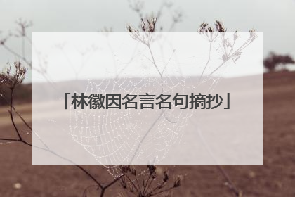 林徽因名言名句摘抄