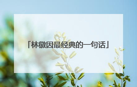 林徽因最经典的一句话
