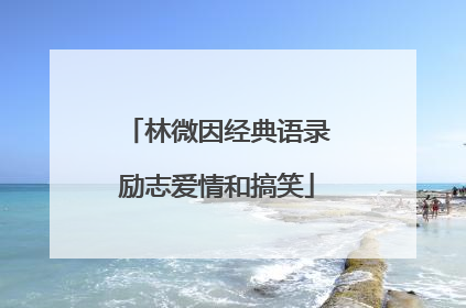 林微因经典语录励志爱情和搞笑