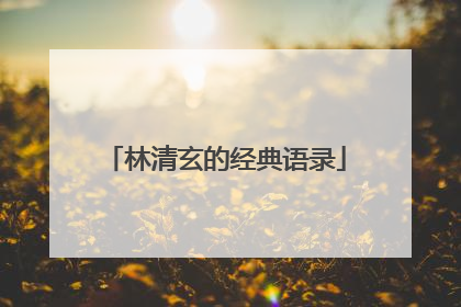 林清玄的经典语录