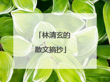 林清玄的散文摘抄