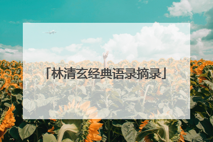 林清玄经典语录摘录