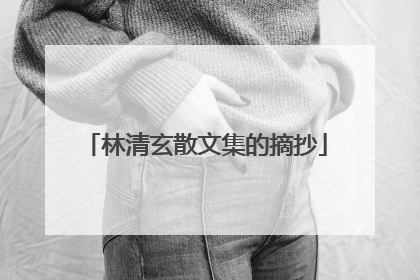 林清玄散文集的摘抄