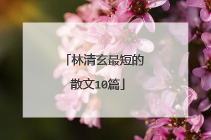 林清玄最短的散文10篇