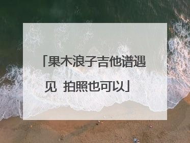 果木浪子吉他谱遇见 拍照也可以
