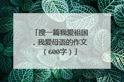 搜一篇我爱祖国，我爱母语的作文（600字）