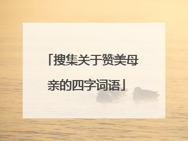 搜集关于赞美母亲的四字词语
