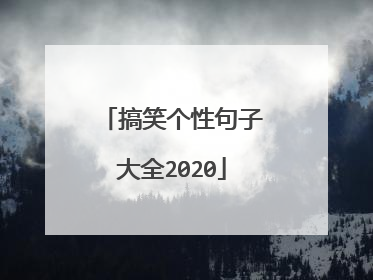 搞笑个性句子大全2020