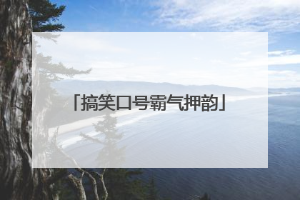 搞笑口号霸气押韵