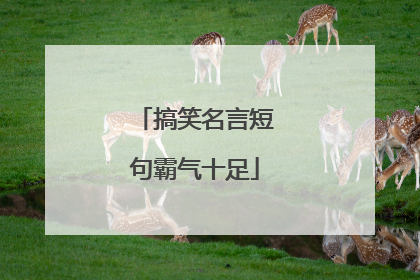 搞笑名言短句霸气十足