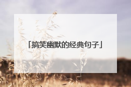 搞笑幽默的经典句子