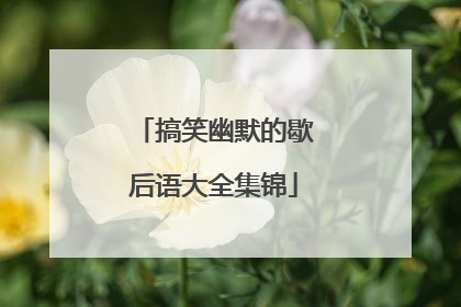 搞笑幽默的歇后语大全集锦